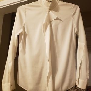 Ivanka Trump Cream Blouse with Gold Closure